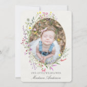 Little Wildflower Boho Floral Birthday Party 招待状 (裏面)