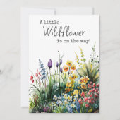 Little Wildflower Boho Garden Floral Baby Shower 招待状 (裏面)