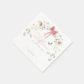 Little Wildflower Butterfly Girl Baby Shower スタンダードカクテルナプキン (角)