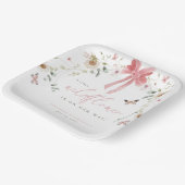 Little Wildflower Butterfly Girl Baby Shower ペーパープレート (傾斜あり)