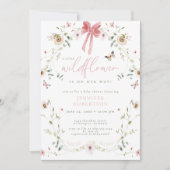 Little Wildflower Butterfly Girl Baby Shower 招待状 (正面)