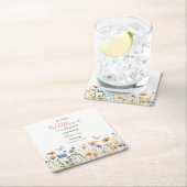 Little Wildflower Butterfly Meadow 1st Birthday スクエアペーパーコースター (インサイチュ)