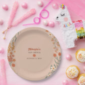 Little Wildflower Fall Rustic Boho Baby Shower ペーパープレート (パーティー)