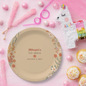 Little Wildflower Fall Rustic Boho Baby Shower ペーパープレート (パーティー)