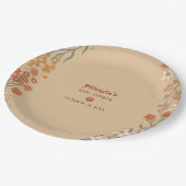 Little Wildflower Fall Rustic Boho Baby Shower ペーパープレート (アングル)