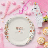 Little Wildflower Fall Rustic Boho Baby Shower ペーパープレート (パーティー)