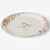 Little Wildflower Fall Rustic Boho Baby Shower ペーパープレート (アングル)