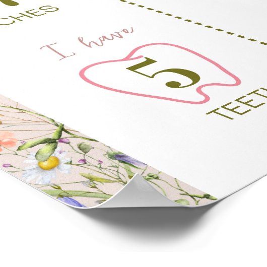 Little Wildflower First誕生日フォトマイルストーン ポスター (角)