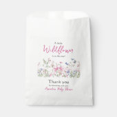 Little Wildflower Floral Girl Pink Bow Baby Shower フェイバーバッグ (正面)