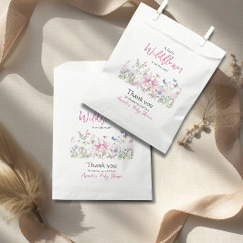 Little Wildflower Floral Girl Pink Bow Baby Shower フェイバーバッグ