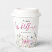 Little Wildflower Floral Pink Bow Girl Baby Shower 紙コップ (裏面)