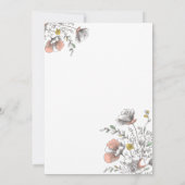 Little Wildflower Girl 1st Birthday 招待状 (裏面)