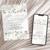 Little Wildflower Minimalist Floral Baby Shower 招待状