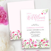 Little Wildflower on the Way Pink Girl Baby Shower 招待状