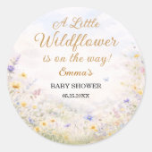 Little Wildflower Pastel Meadow Spring Floral ラウンドシール (正面)