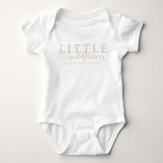 Little Wildflower Personalized Baby Bodysuit ベビーボディスーツ (正面)