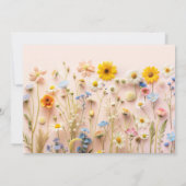 Little Wildflower Photo Birthday Partyカー感謝していド 招待状 (裏面)