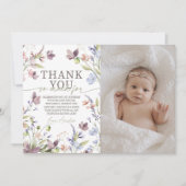 Little Wildflower Photo Thank You Card 招待状 (正面)