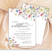 Little Wildflower Script Boho Baby Shower 招待状