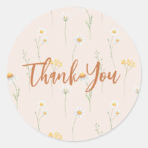 Little Wildflower Thank You Stickers