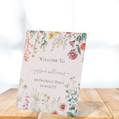 Little Wildflower Turning One 1st Birthday Welcome 台座サイン