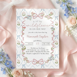 Little Wildflower Vintage Baby Shower 招待状
