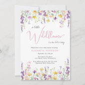 Little Wildflower Watercolor Baby Girl Shower 招待状 (正面)