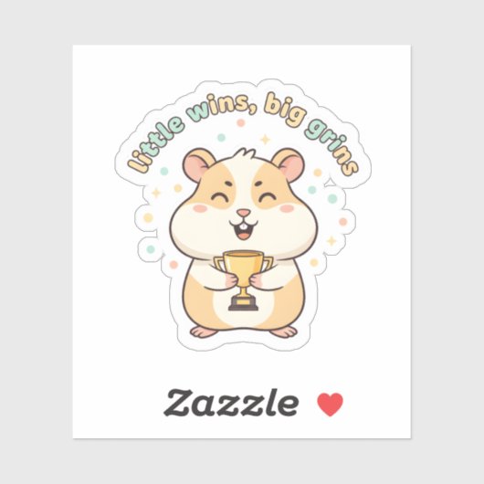 Little Wins Big Grins – Cute Hamster Trophy  シール (シート)