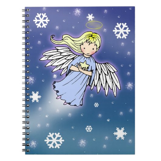 Little Winter Angel in Snow Notebook ノートブック (正面)