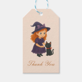 Little Witch & Cat | ハロウィーン女子ベビーシャワー ギフトタグ