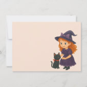Little Witch & Cat Halloween Baby Shower サンキューカード (裏面)