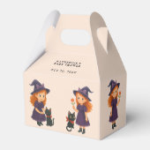 Little Witch & Cat | Halloween Girl Baby Shower フェイバーボックス (裏面サイド)