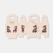 Little Witch & Cat | Halloween Girl Baby Shower フェイバーボックス (折り畳みなし)