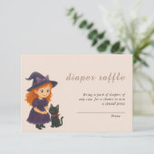 Little Witch & Cat Theme Baby Shower Book for Baby エンクロージャーカード (スタンド正面)