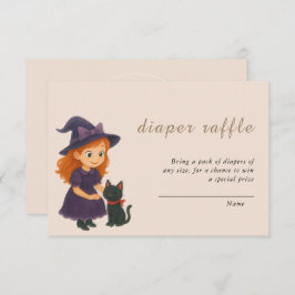 Little Witch & Cat Theme Baby Shower Book for Baby エンクロージャーカード