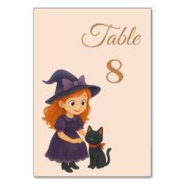 Little Witch & Cat Theme Halloween Baby Shower テーブルナンバー
