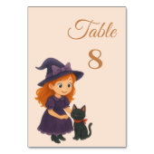 Little Witch & Cat Theme Halloween Baby Shower テーブルナンバー (裏面)