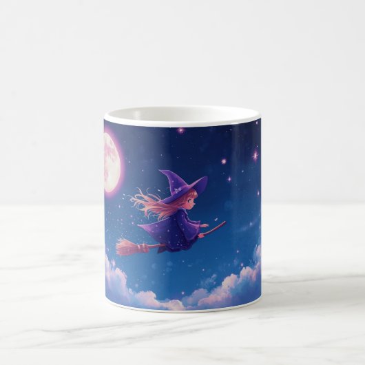 Little Witch Mug | 魔法の夜空のコーヒーカップ コーヒーマグカップ (中央)