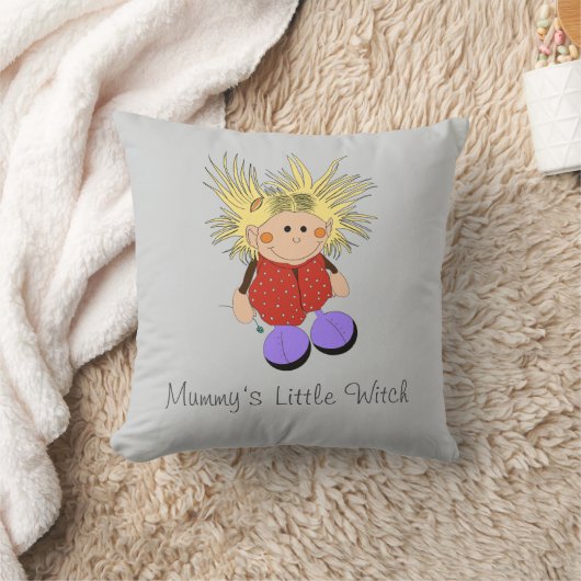 Little Witch Throw Pillow クッション (ブランケット)
