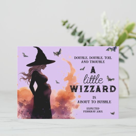 Little WIzzardハロウィンカスタムの写真妊娠 案内状 (スタンド正面)