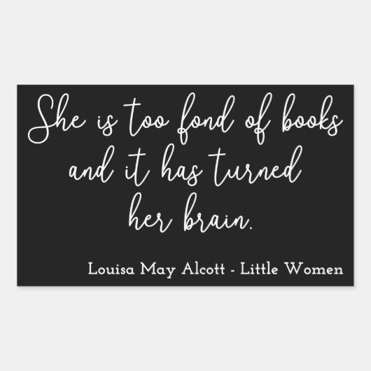 Little Women引用文II – 手書きスタイル 長方形シール (正面)