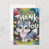 Little Woodland Wolf サンキューカード (正面/裏面)