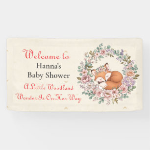 Little Woodland Wonder is on her Way ベビーシャワー 横断幕