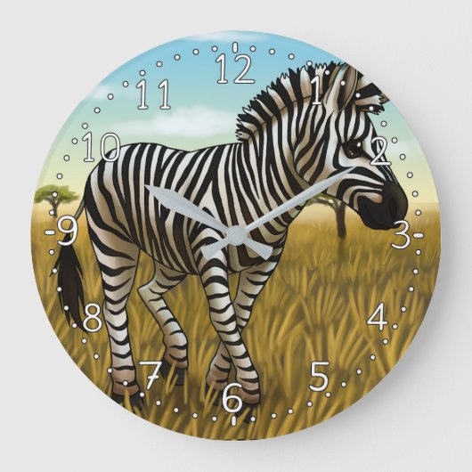 Little Zebra clock ラージ壁時計 (正面)
