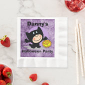 LittleBoy inCostume w/Pumpkin PurpleDamask Napkins 縁ありランチョンナプキン (インサイチュ)