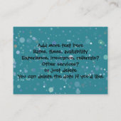 LittleGirlieに美容院のティール（緑がかった色）の名刺があります 名刺 (裏面)