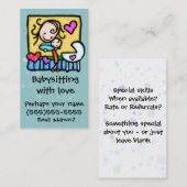 LIttleGirlieのベビーシッターの育児のカスタム・カード 名刺 (正面/裏面)