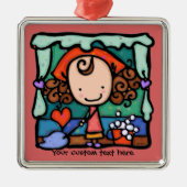 LittleGirlieは少しきれいな変種です! 上がりました メタルオーナメント (正面)