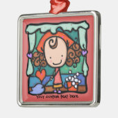 LittleGirlieは少しきれいな変種です! 上がりました メタルオーナメント (左)