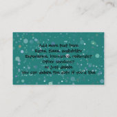 LittleGirlieは彼女のクリーニングビジネスを促進します! ティール(緑がかった色) 名刺 (裏面)